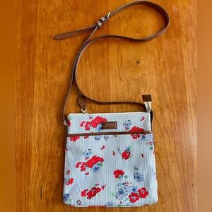 Lauren Ralph Lauren Vintage Chadwick Floral Crossbody or Shoulder Bag. Red/Blue